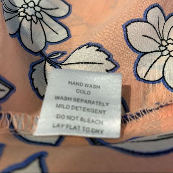 Joy Joy Top L  Cottagecore Boho Floral Print Smocked Casual Faux Wrap Blouse - Picture 5 of 6